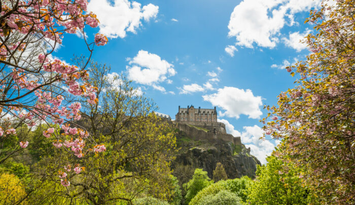 Edinburgh Castle, Scotland in spring